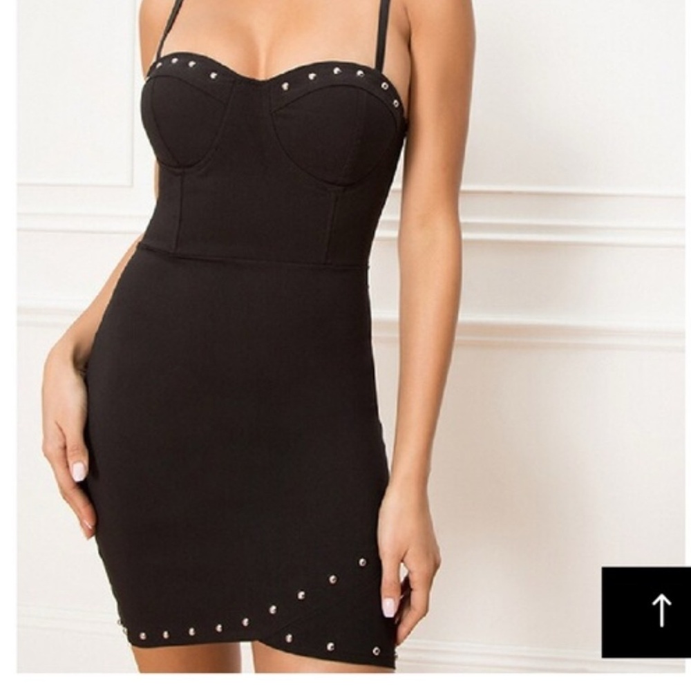 BY THE WAY BRAND Black Dress with Silver Studs XXS